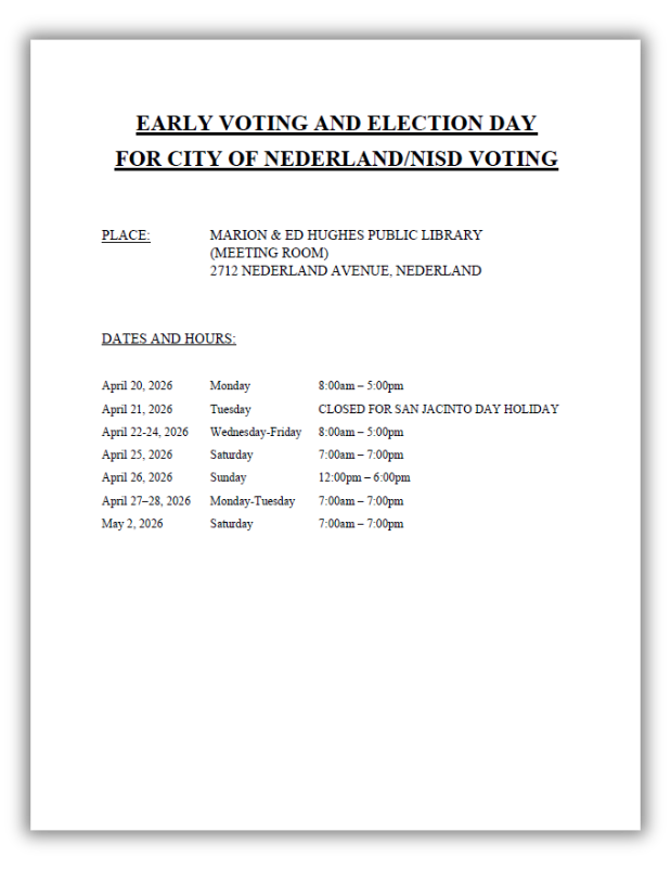 Voting Schedule